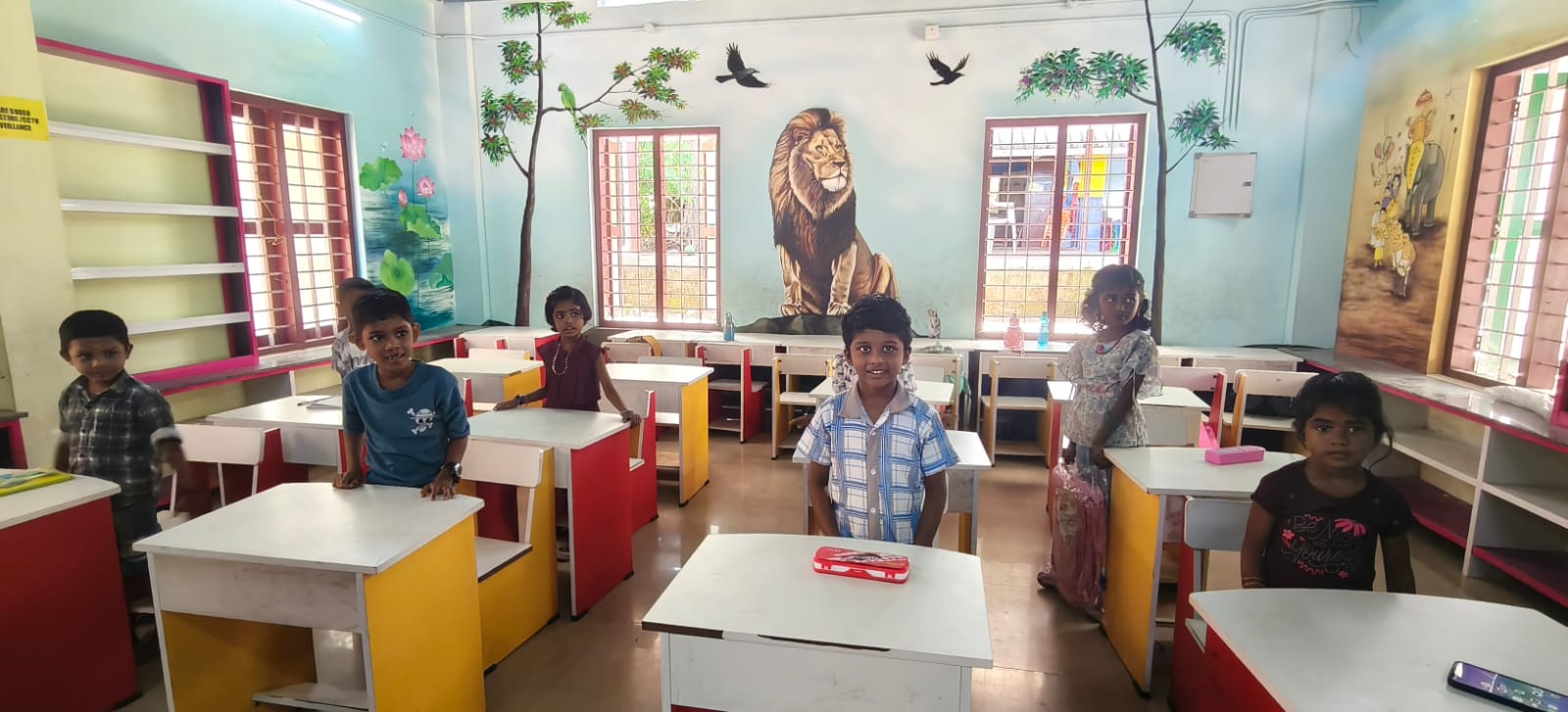 Students at Govt. LP. School Parasuvaikal